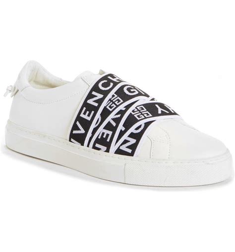 givenchy logo strap sneaker in black|givenchy black and white sneakers.